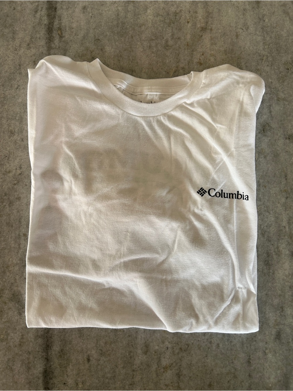 Columbia Men’s White Logo Short-Sleeve T-Shirt Size Large